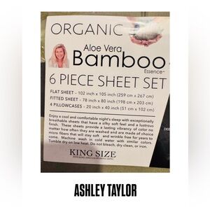 Ashley Taylor Organic Earth Aloe Vera Bamboo Essence 6 Pc King Sheet Set, NWT